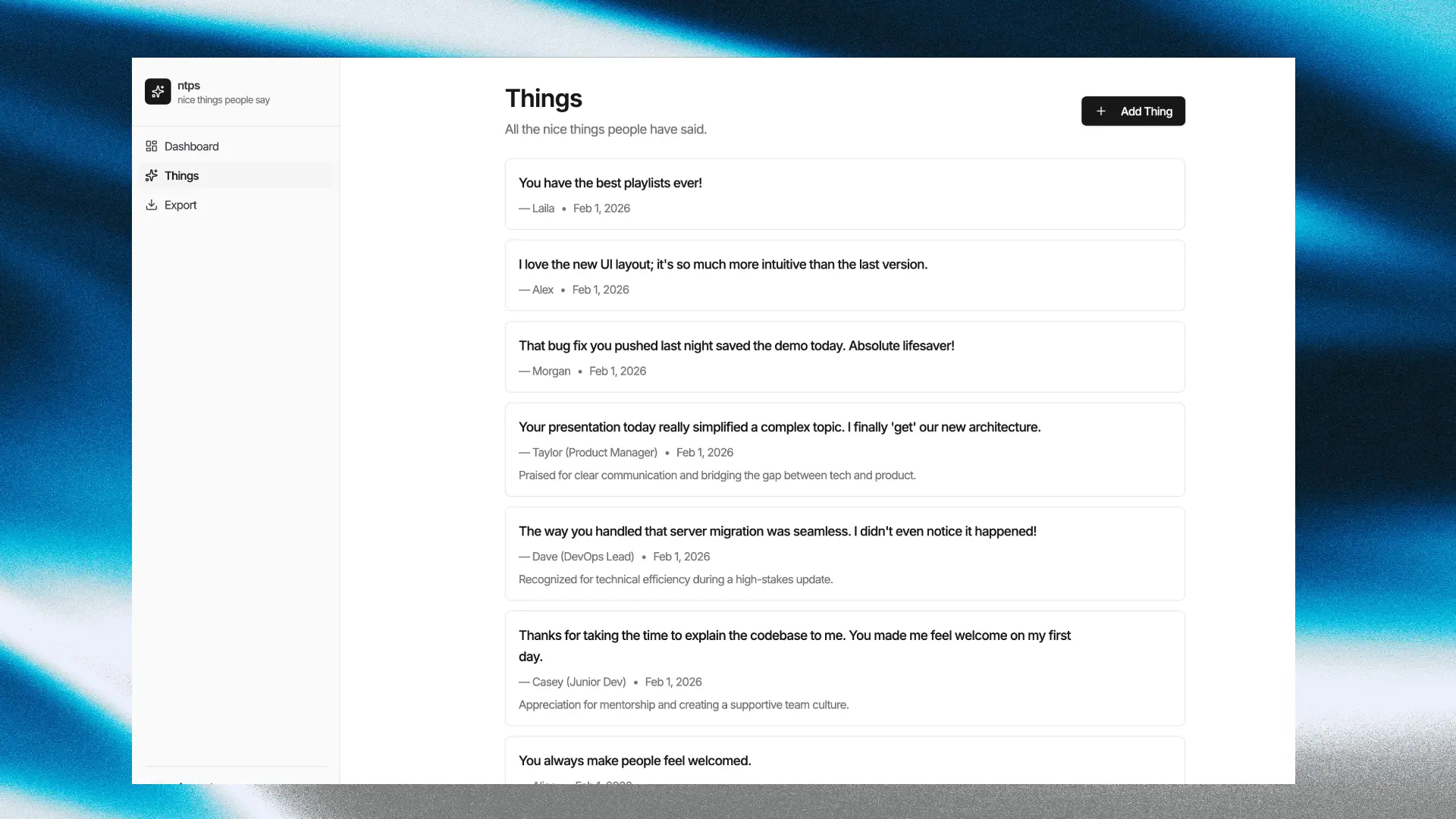 Nice Things People Say preview