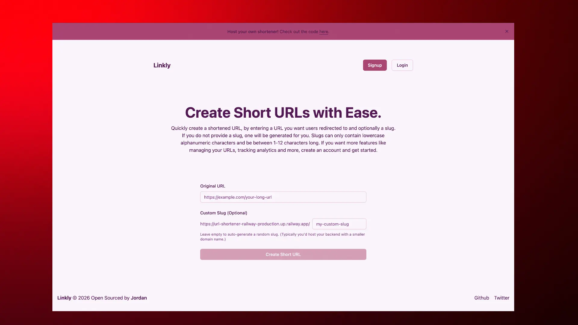 Express.js URL Shortener preview